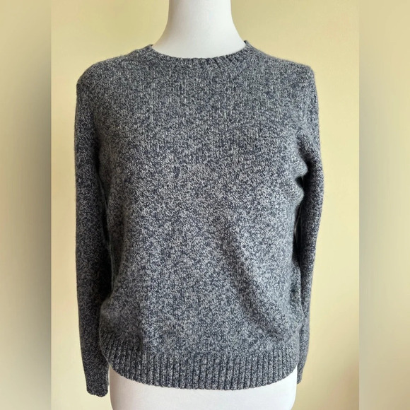 Brooks Brothers Women’s Blue & White Classic Heathered Wool Sweater Size M - Picture 1 of 7